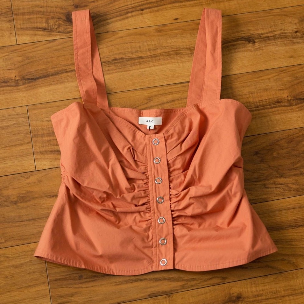 A.L.C. Lilah ruched button top